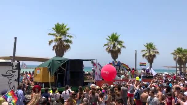 Тель Авив Июня 2018 Гей Парад Тель Авиве Израиль — стоковое видео