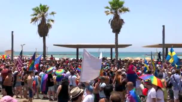 Tel Aviv Israel Junio 2018 Desfile Del Orgullo Gay Tel — Vídeos de Stock