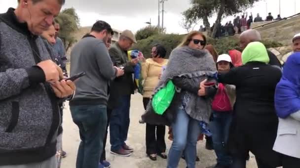 Jerusalem Israel Março 2019 Turistas Jerusalém Vista Para Cidade Velha — Vídeo de Stock