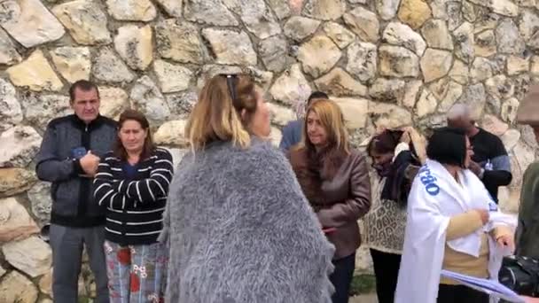 Jerusalem Israel Marca 2019 Turyści Jerozolimie Widok Stare Miasto Góry — Wideo stockowe