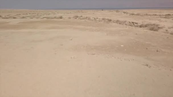 Erstaunlicher Blick auf den israelischen Wüstensand aus dem Toten Meer — Stockvideo