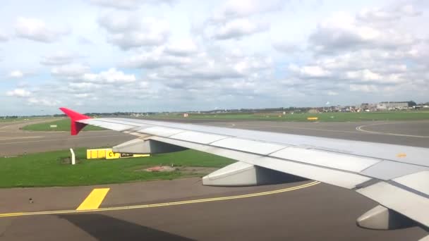 Vista Janela Avião Para Lapso Tempo Das Nuvens Câmara Lenta — Vídeo de Stock