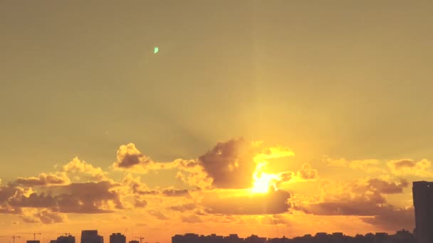 Nuvens Laranja Pôr Sol Lapso Tempo — Vídeo de Stock