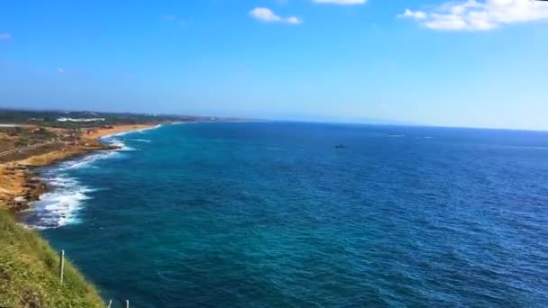 Vzdušný Výhled Středozemní Moře Slunečné Počasí Zobrazit Záběr Bezpilotní Video — Stock video