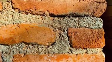 Kırmızı tuğla duvar. yavaş çekim