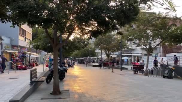Rishon Lezion Israel Septiembre 2020 Rothshild Street Por Noche — Vídeos de Stock