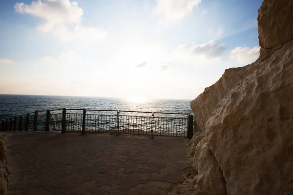 View of the sea from the cave rosh hanikra, Israel — Stock Photo, Image