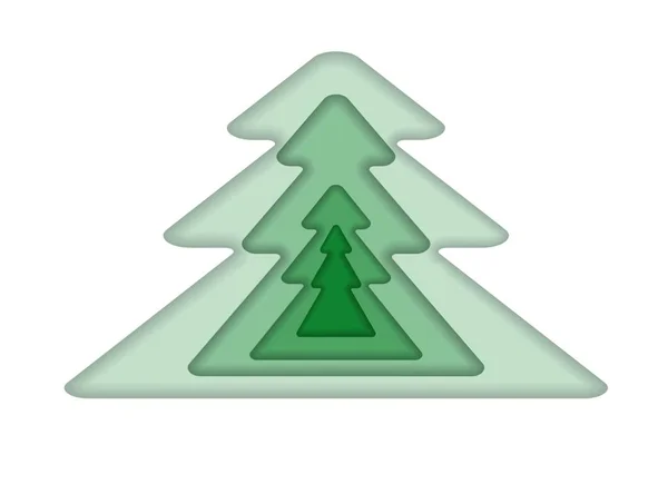 Paper cut vector illustration. The fir-tree. Eps 10. — Stock Vector