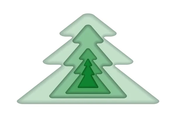 Illustration vectorielle de coupe de papier. Le sapin. Eps 10 . — Image vectorielle