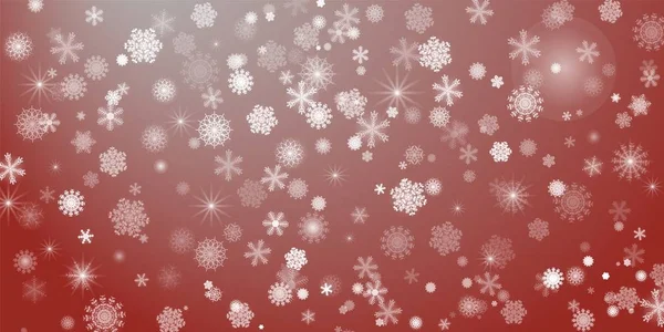 Fond abstrait. Beaucoup de flocons de neige brillants différents . — Image vectorielle