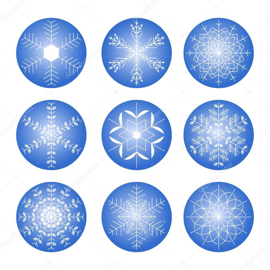 Shining snowflakes icon.