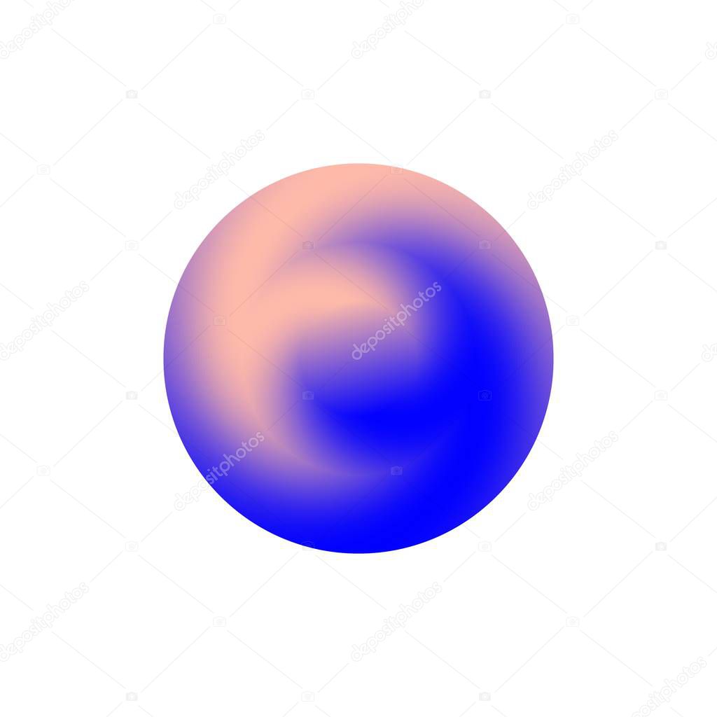 Isolated round shape logo. Blue pink color logotype.