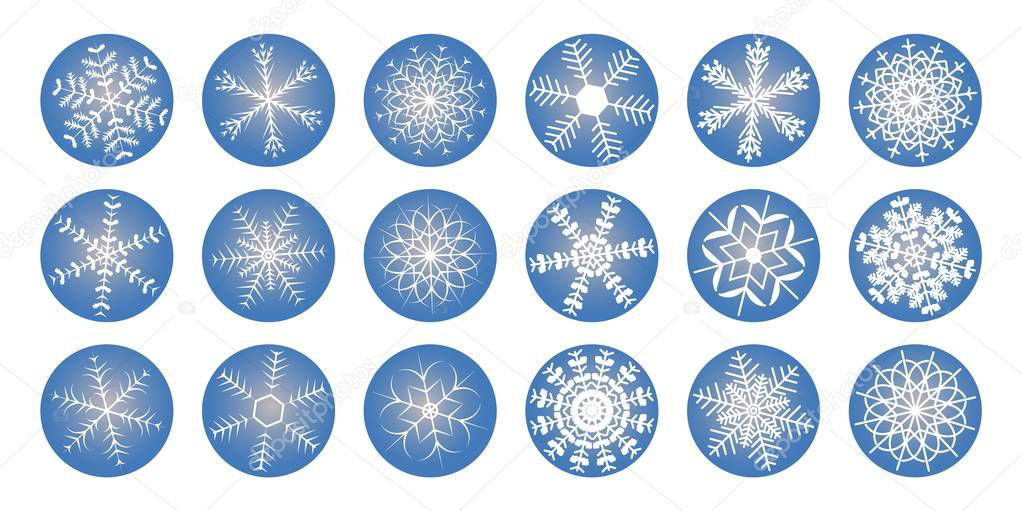 Shining snowflakes icon.