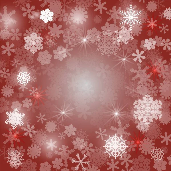 Fondo abstracto. Muchos copos de nieve brillantes diferentes . — Vector de stock