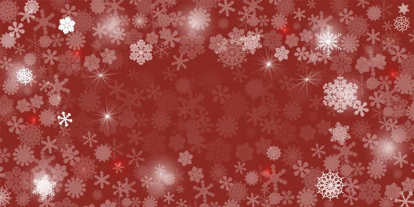 Fondo abstracto. Muchos copos de nieve brillantes diferentes . — Vector de stock