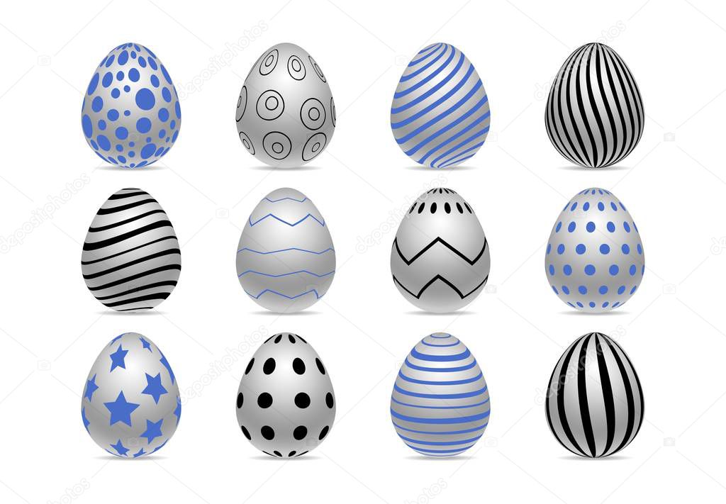 decorated realistic easter eggs