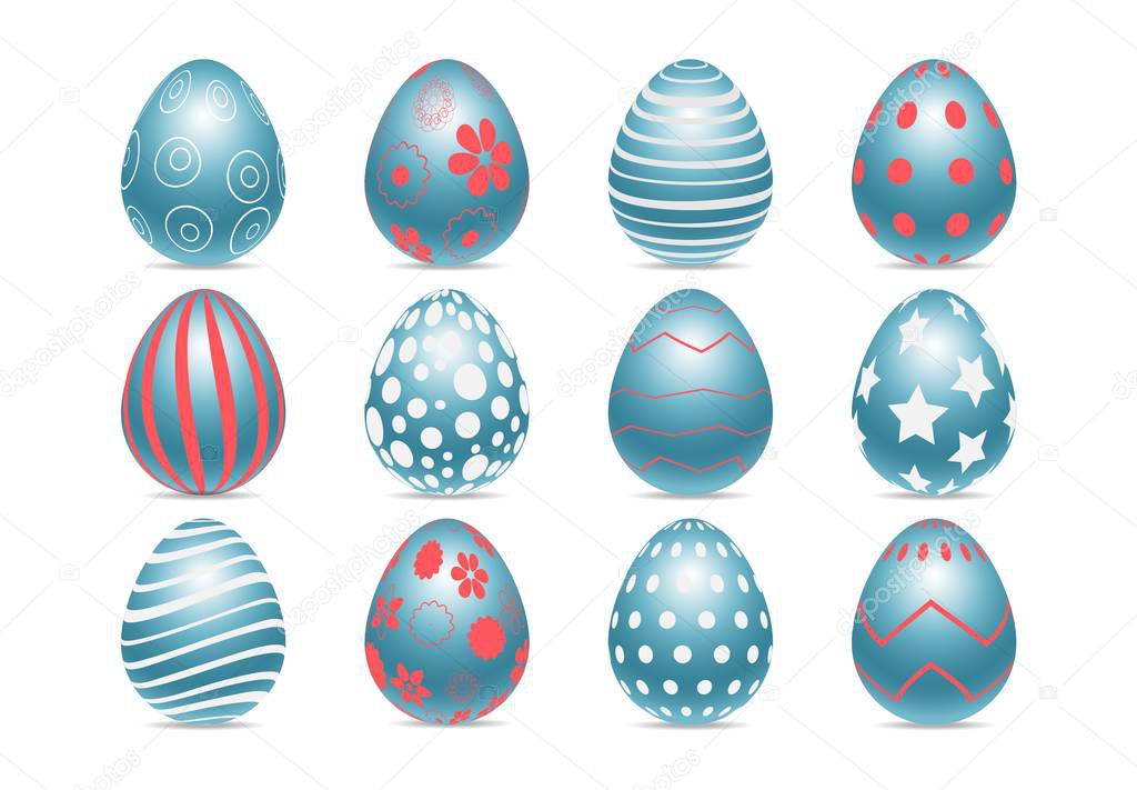 decorated realistic easter eggs