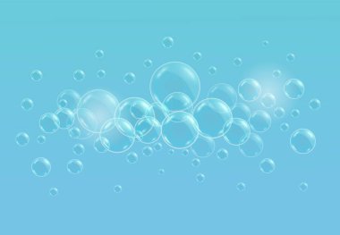  şeffaf sabunlu su kabarcıkları ile arka plan