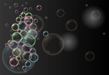 şeffaf sabunlu su kabarcıkları