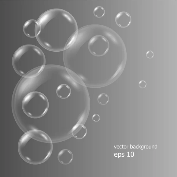 Background with transparent soap water bubbles Vector Graphics