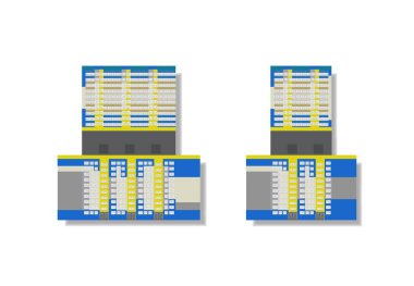 vektör illüstrasyon 3d model için yüksek katlı evler