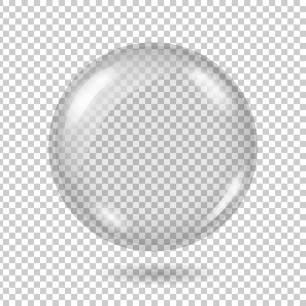 Vector bola de vidro transparente realista ou esfera — Vetor de Stock