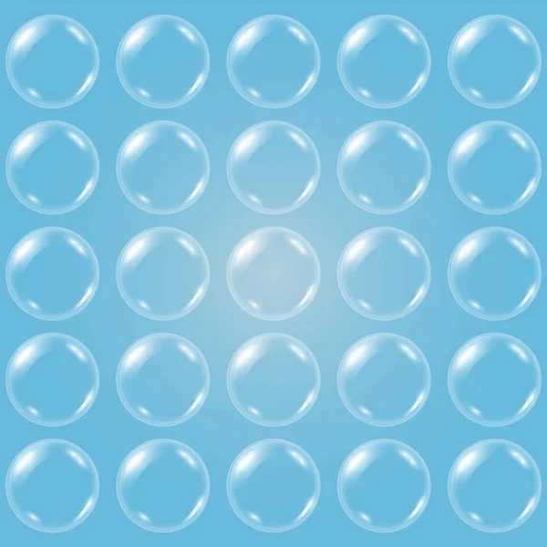 Fondo con burbujas de agua de jabón transparente — Vector de stock