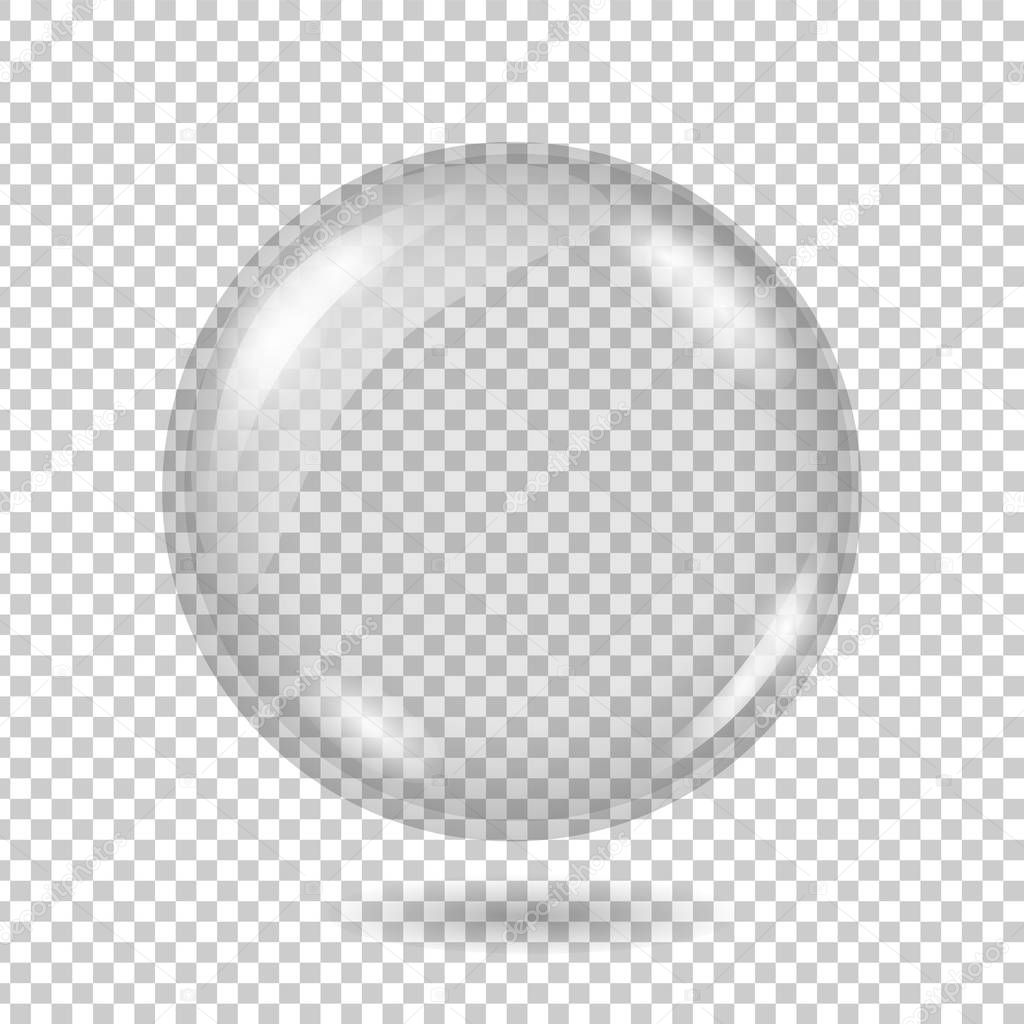 Vector realistic transparent glass ball or sphere