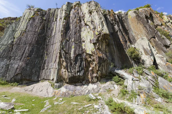 Mountain rock bottom view. Altai. — Stock Photo, Image