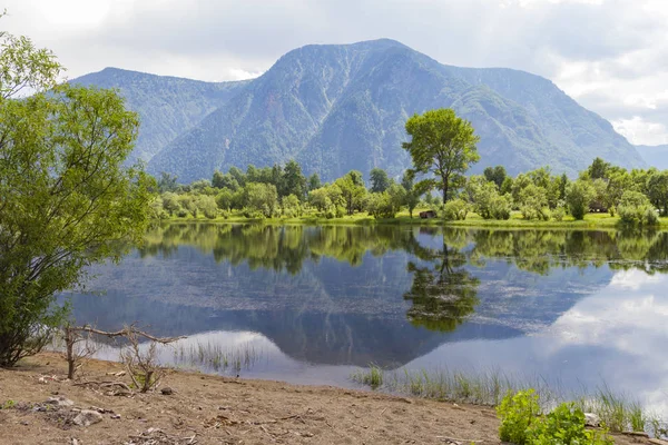 La riva del lago Teletskoye ad Altai — Foto Stock