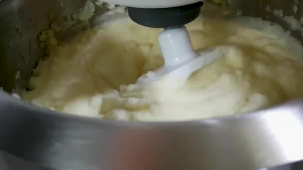 Processador de alimentos sacode purê de batatas — Vídeo de Stock