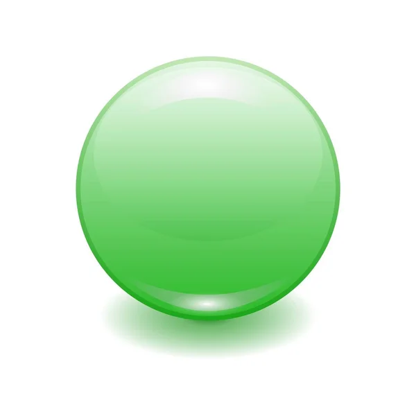 Vector realista botón de plástico verde — Vector de stock