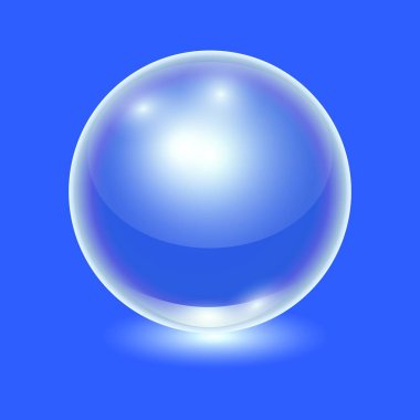 Vektör gerçekçi beyaz şeffaf cam top