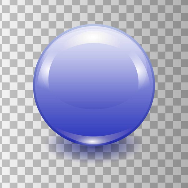 Vector realistic blue plastic button