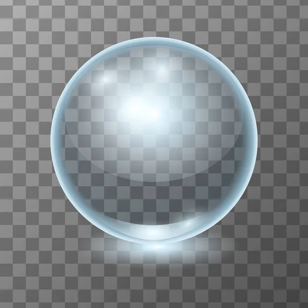 Boule de verre transparente bleue réaliste vectorielle — Image vectorielle