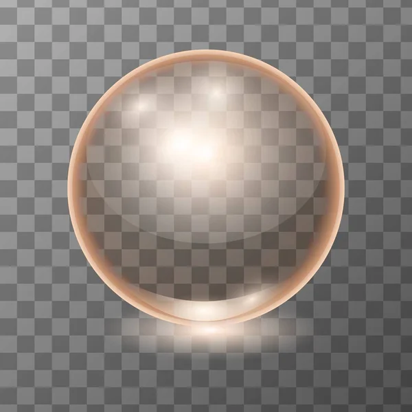 Vector realistic orange transparent glass ball — Stock Vector