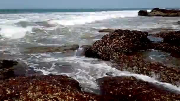 Timelapse of stony coast of the Arabian Sea — Stock Video