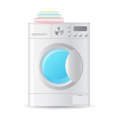 Vektör gerçekçi otomatik çamaşır makinesi