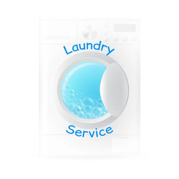 Vetor máquina de lavar roupa realista — Vetor de Stock