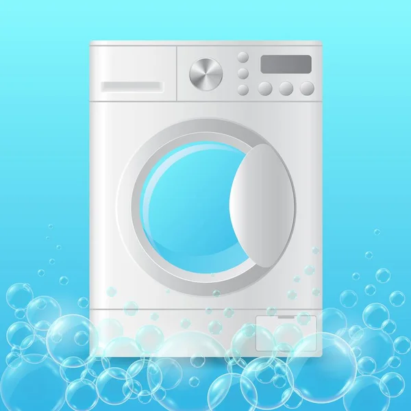 Vetor realista máquina de lavar automática — Vetor de Stock