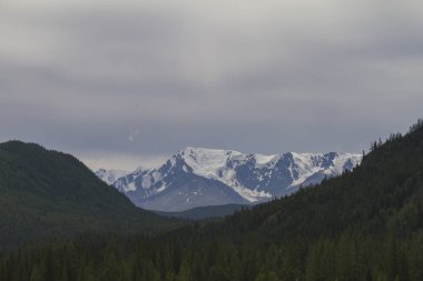 Altai dağlarında kar tepesi. Alt görünüm.