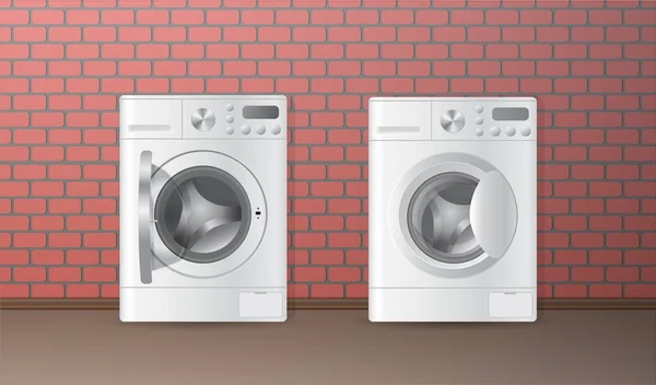 矢量逼真的自动洗衣机 — 图库矢量图片
