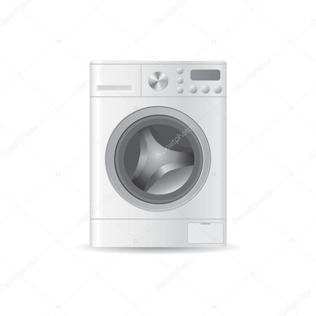 Vector realistic automatic washing-machine