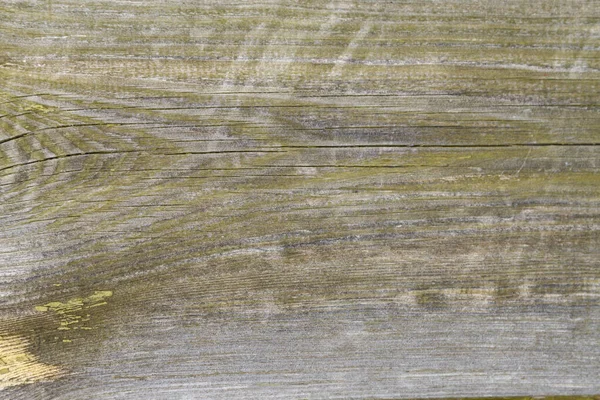 Old filthy pine board with cracks, covered dark green paint collapsed partly — Stock Photo, Image