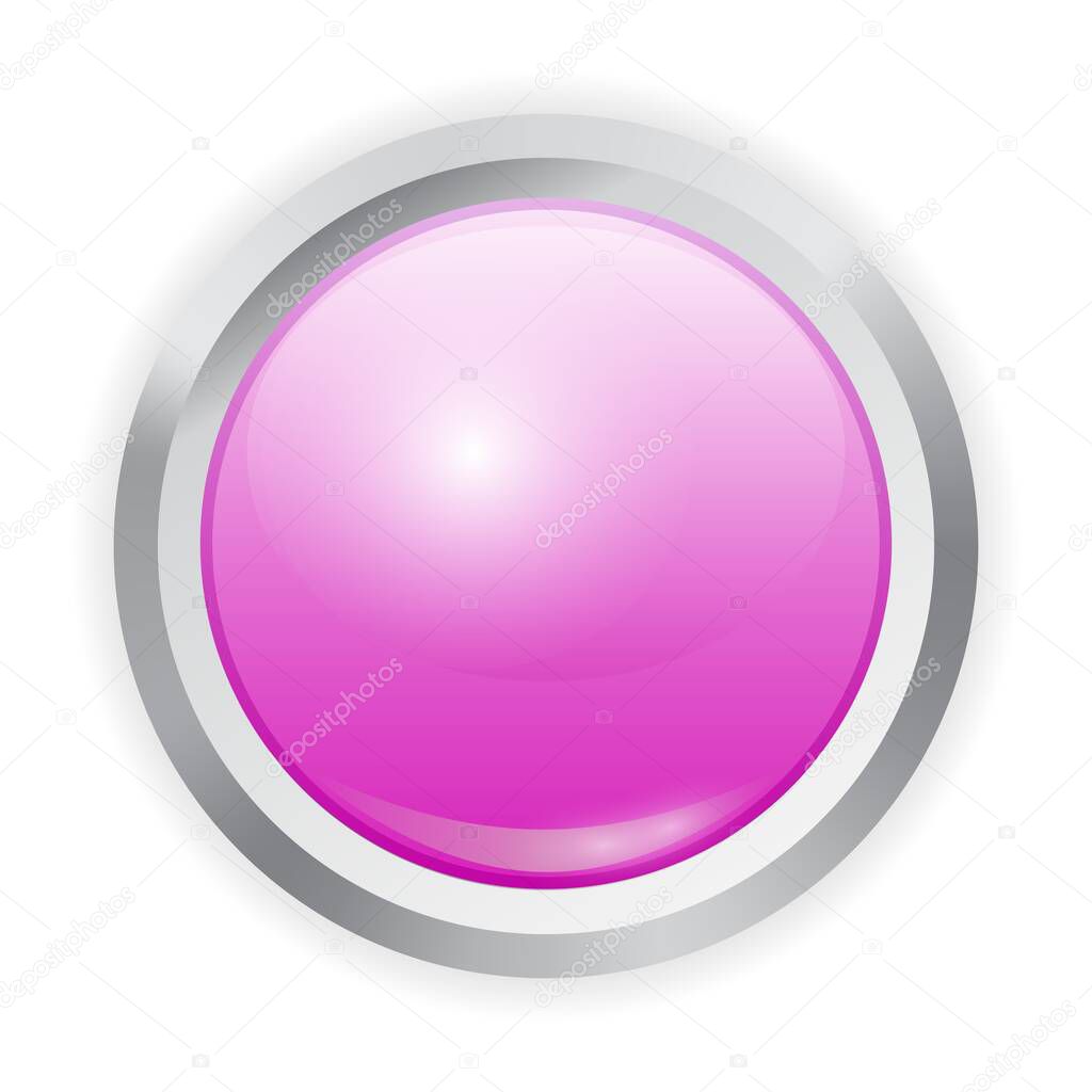 Vector realistic purple plastic button