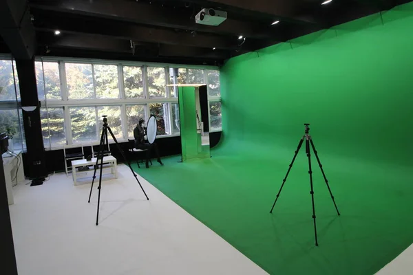 Fotoğraf stüdyosu Interrior yeşil ekran duvar Chroma Key