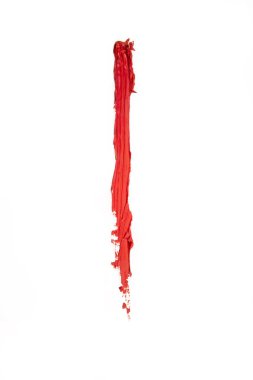 Scrub of red paint over a white background