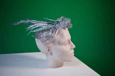 mannequin  on a green  background