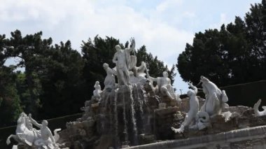 Schonbrunn Çeşmesi Viyana Video Görüntüsü 