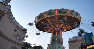 Prater Viyana 'da İnanılmaz Hız Dönen Tekerlek Çekimi